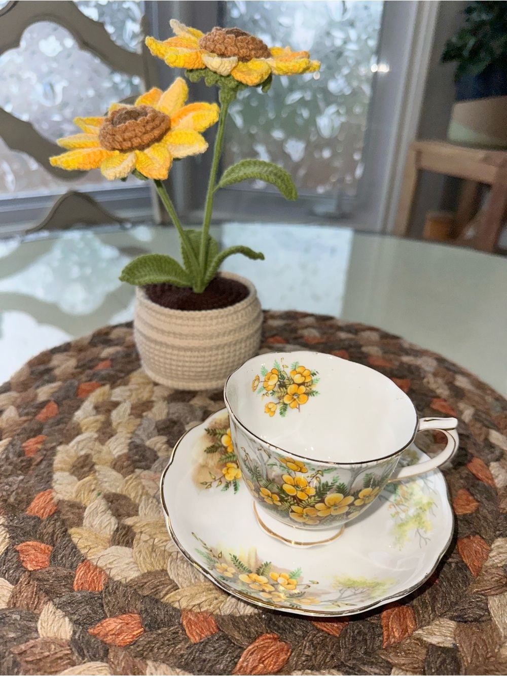Vintage (1945-70) Royal Albert “Pea” Yellow Floral Bone China Teacup & Saucer